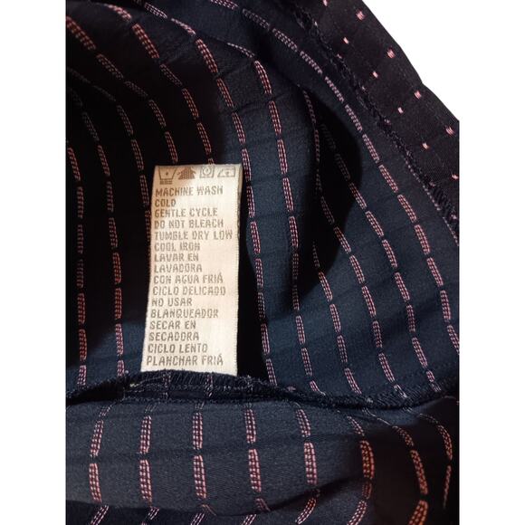 VINTAGE Dressbarn 2-Piece Skirt Top Set Navy Blue Pink Dots Large Career Dressy - Picture 6 of 14